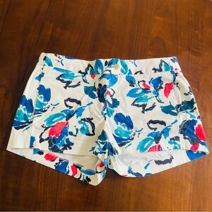 J. CREW White Blue and Red Bermuda Shorts Vibrant Summer Style